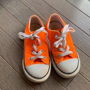 Orange converse sneakers kids size 9